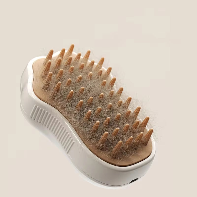 3-in-1 Steamy Pet Grooming Brush – Electric Steam, Massage & De-shedding Tool for Dogs & Cats