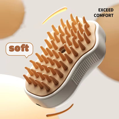 3-in-1 Steamy Pet Grooming Brush – Electric Steam, Massage & De-shedding Tool for Dogs & Cats