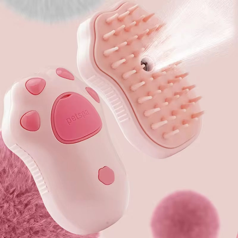 3-in-1 Steamy Pet Grooming Brush – Electric Steam, Massage & De-shedding Tool for Dogs & Cats