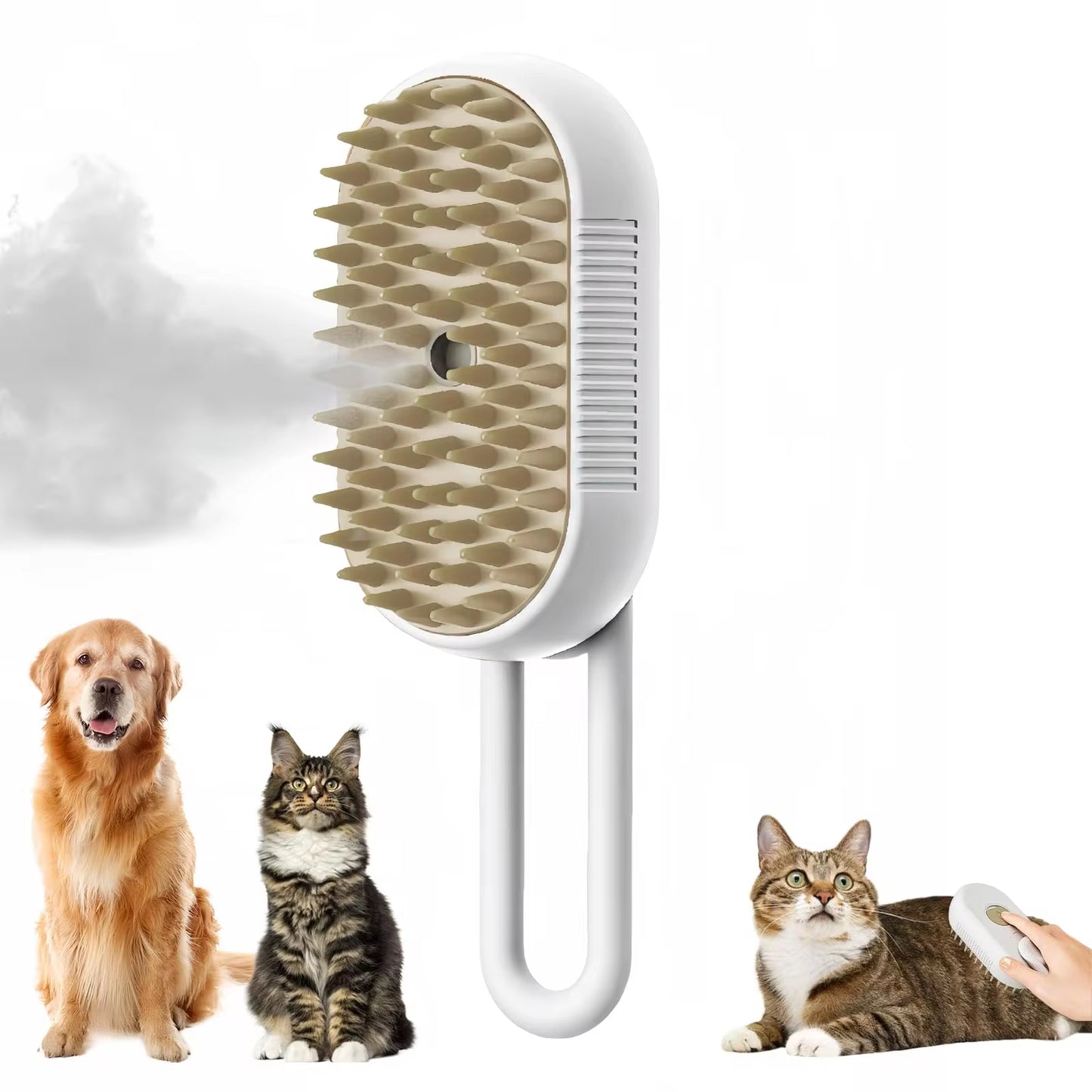 3-in-1 Steamy Pet Grooming Brush – Electric Steam, Massage & De-shedding Tool for Dogs & Cats