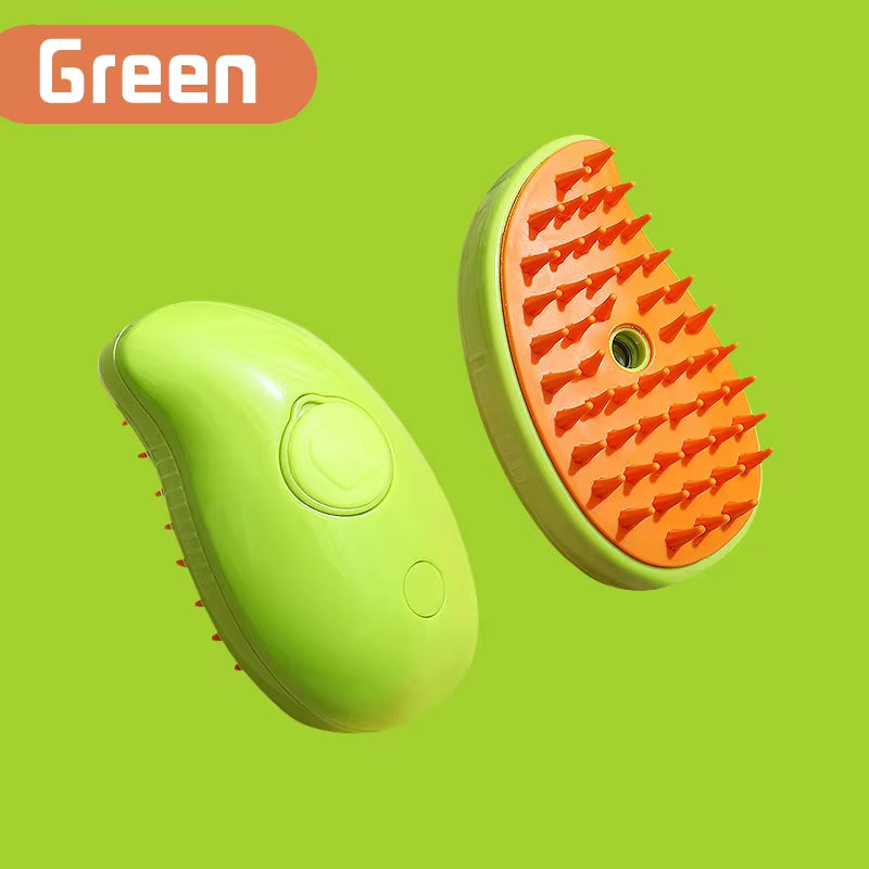 3-in-1 Steamy Pet Grooming Brush – Electric Steam, Massage & De-shedding Tool for Dogs & Cats